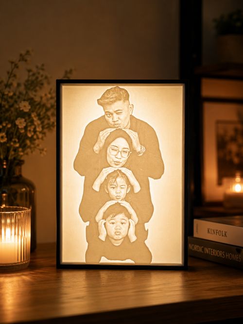Custom illuminated lithophane lightbox by RigHaus Studio