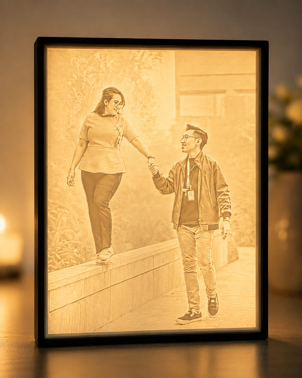 Illuminated lithophane lightbox product view