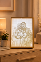 Custom illuminated lithophane photo frame by RigHaus Studio
