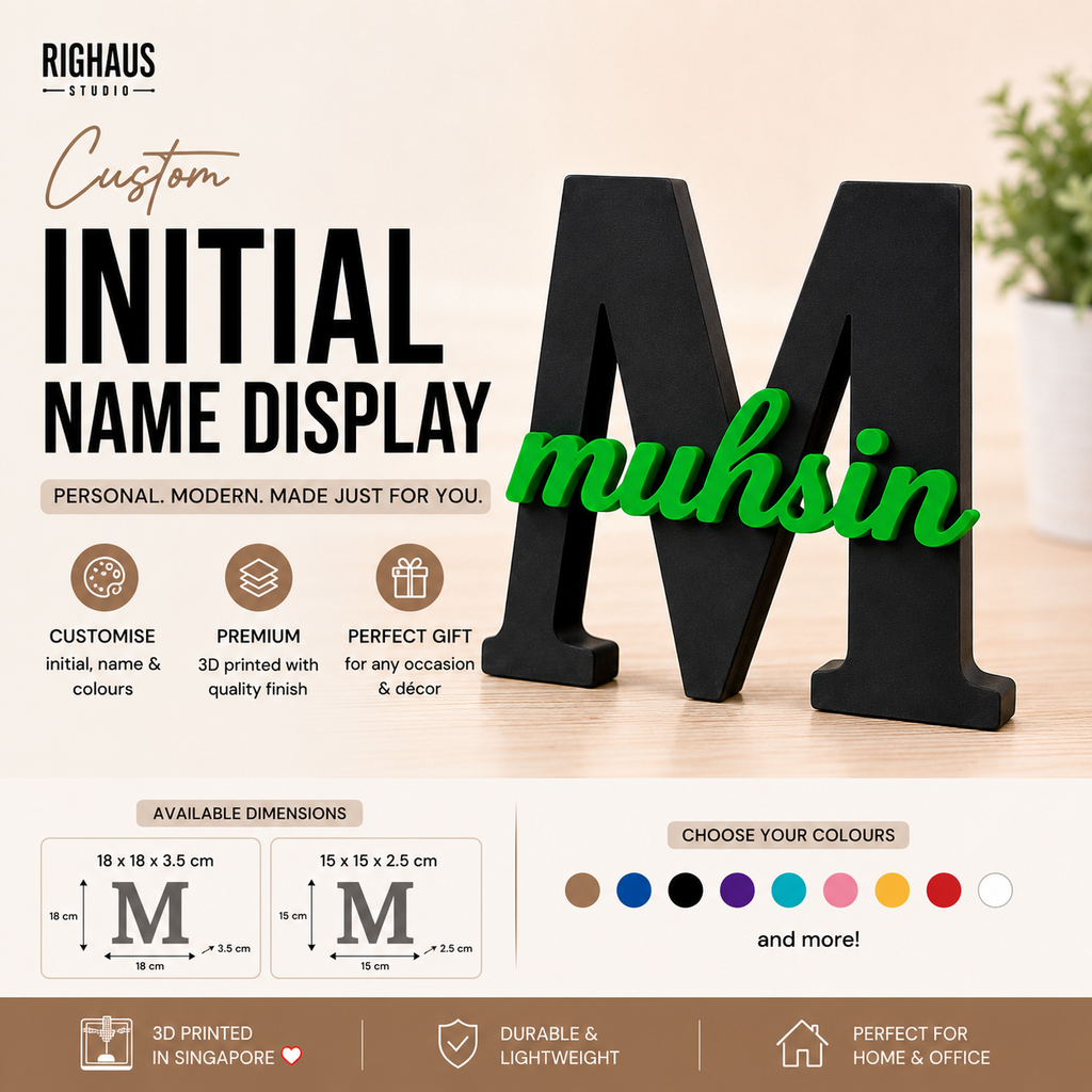 Personalised desk name display example