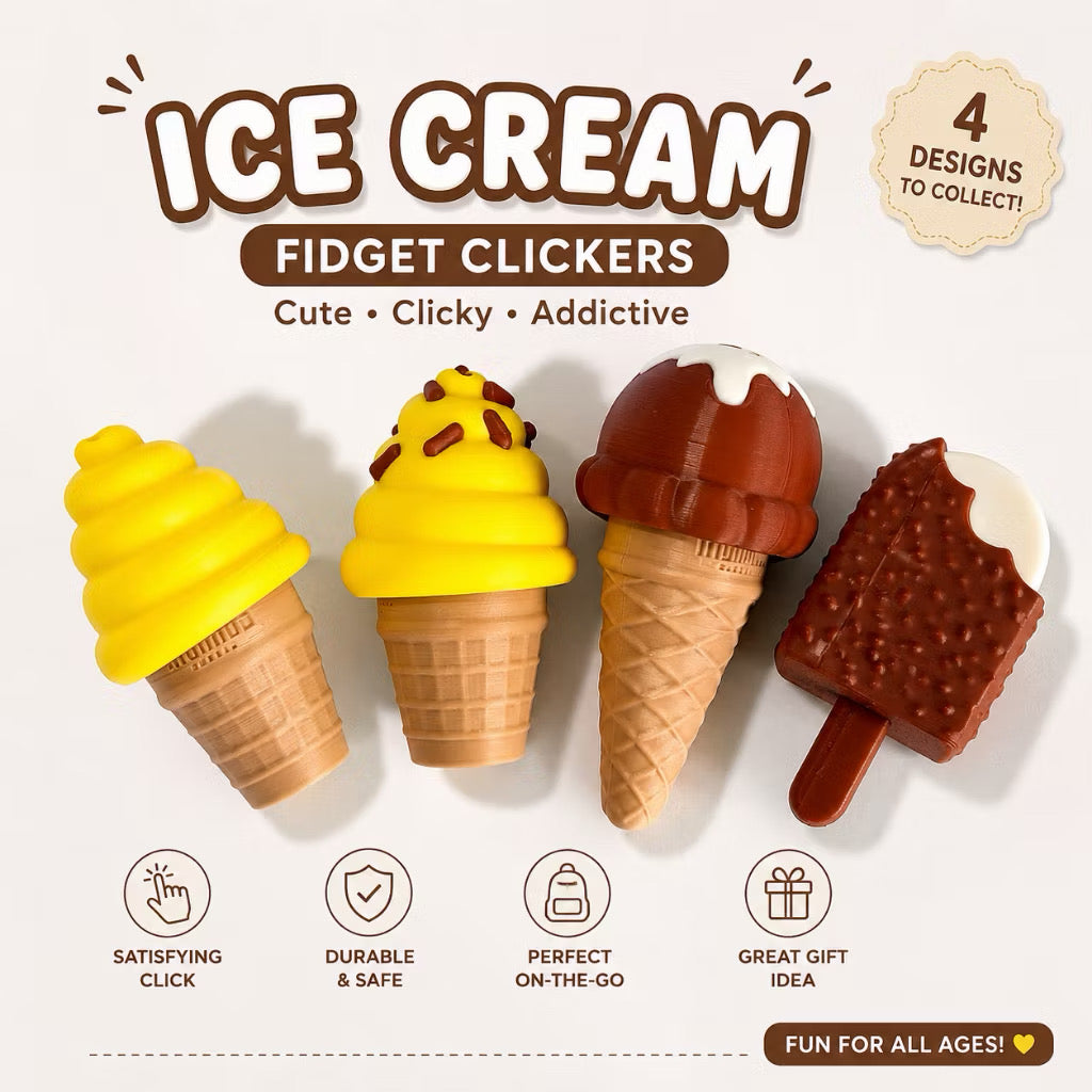 Ice cream fidget clicker collection by RigHaus Studio