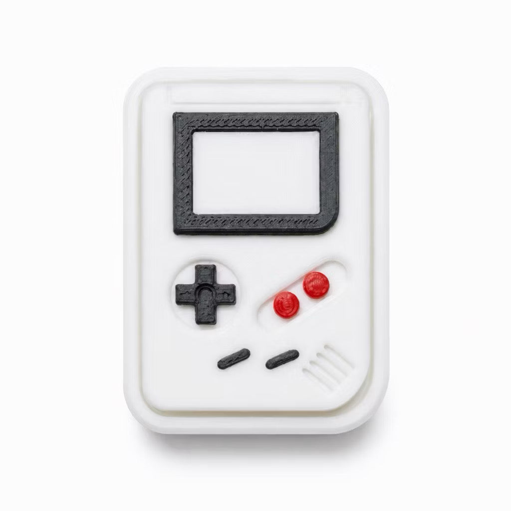 White retro handheld game fidget clicker