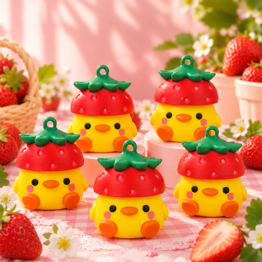Berry Cute Clickers – Strawberry & Strawberry Duck Fidget Clickers 🍓