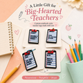 Personalised Note Charm Keychain teacher gift collection