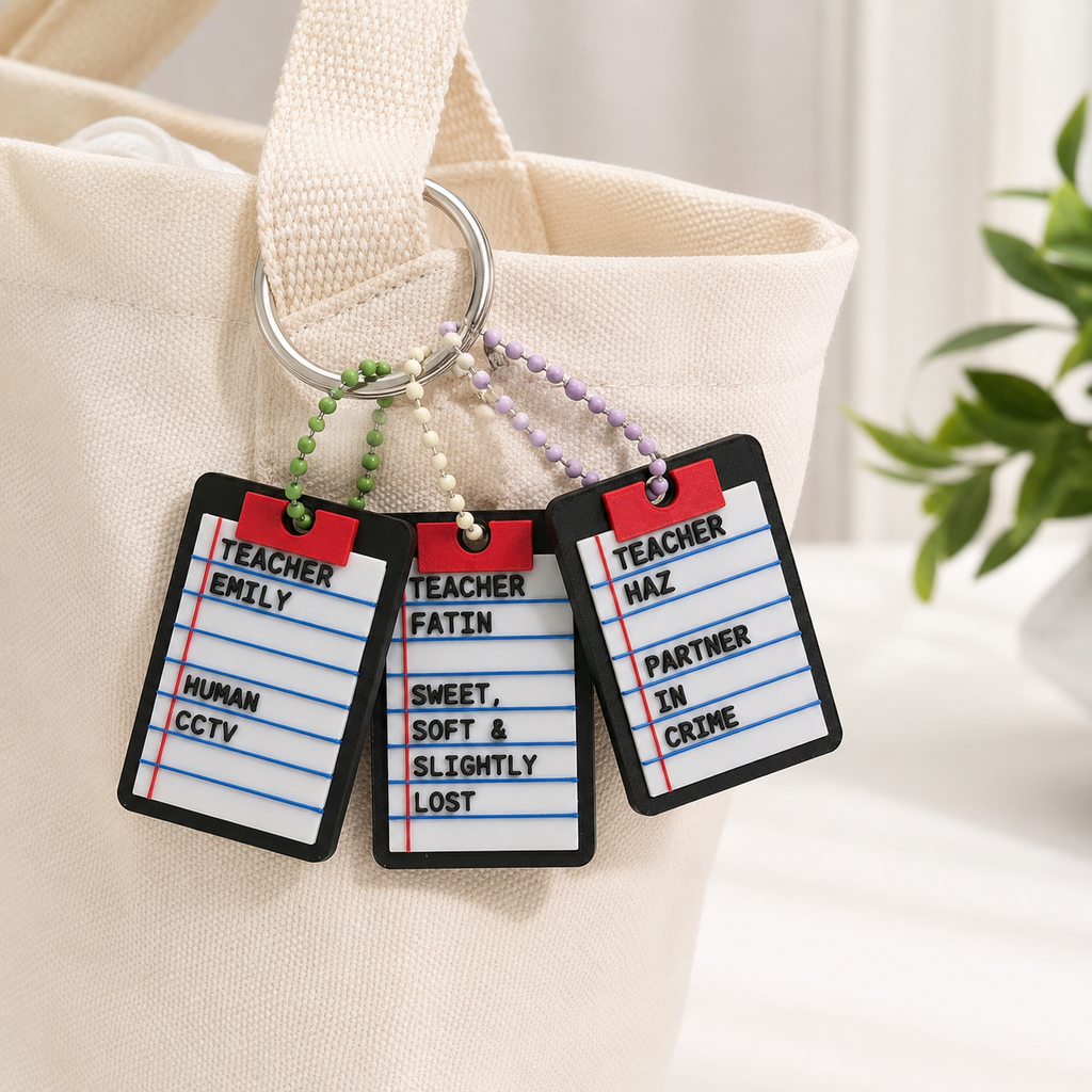 Personalised Note Charm Keychain