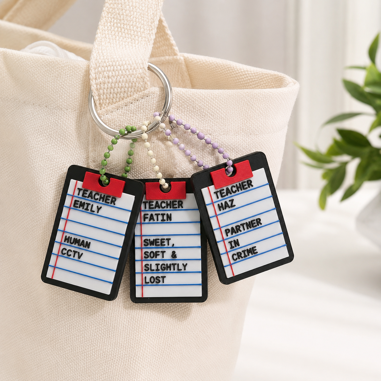 Personalised Note Charm Keychain