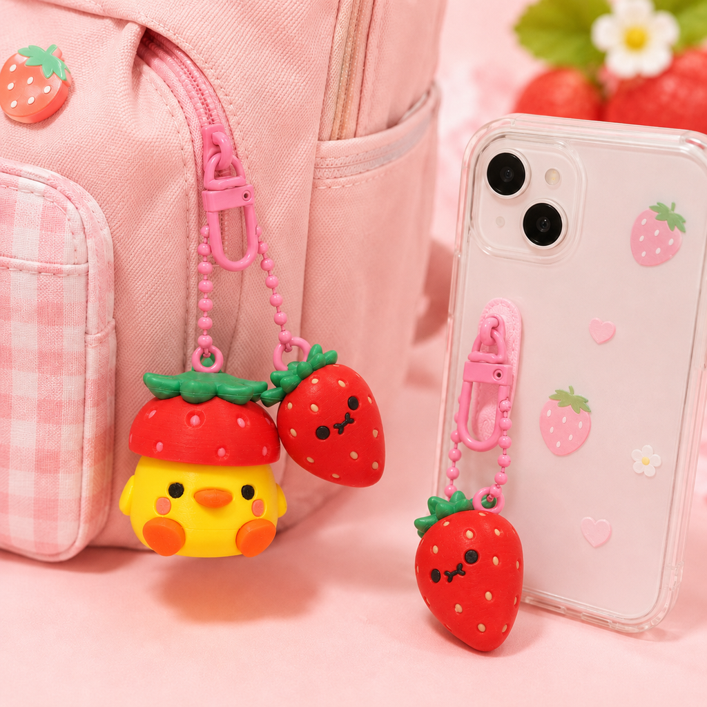 Berry Cute Clickers – Strawberry & Strawberry Duck Fidget Clickers 🍓