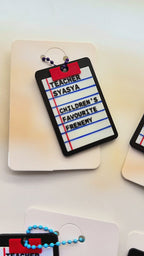 Personalised Note Charm Keychain video